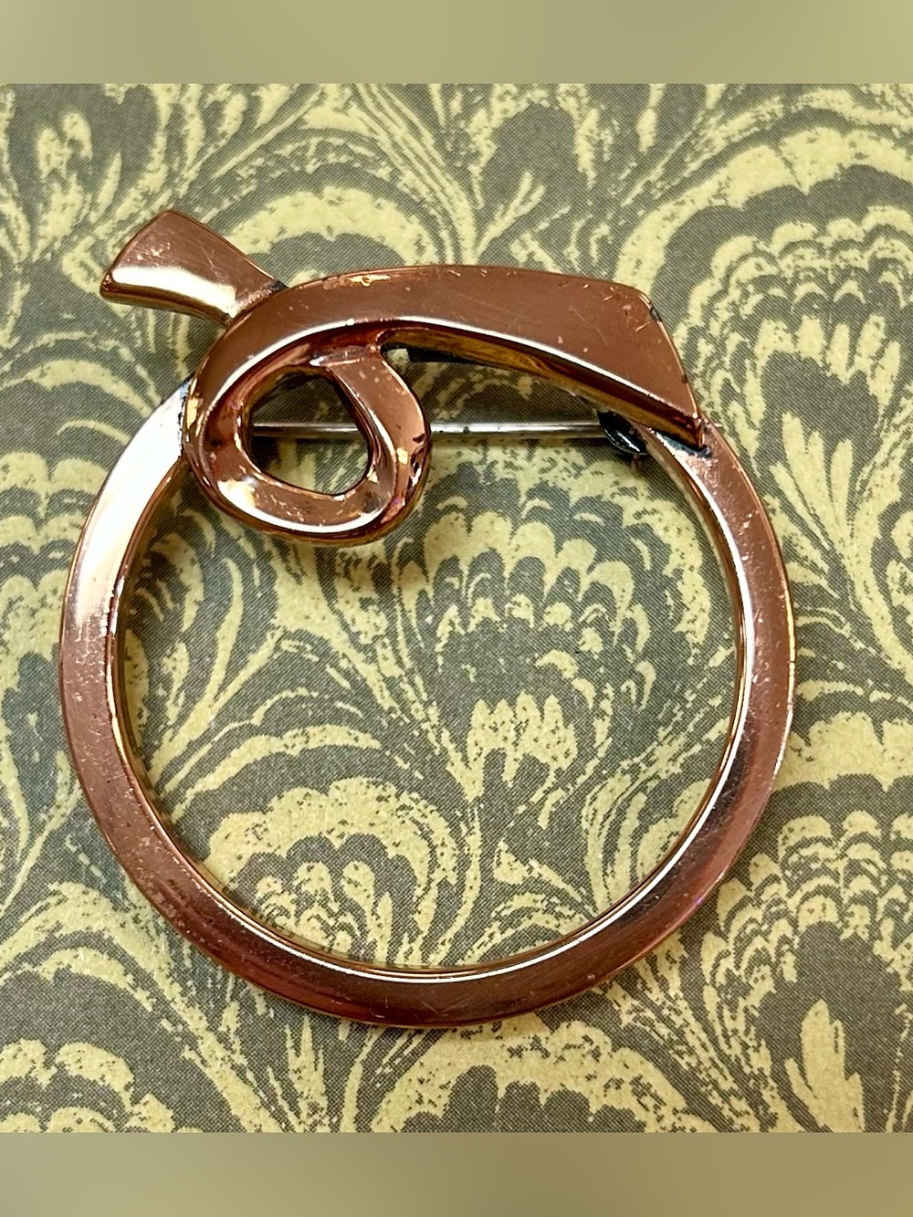 Vintage Renoir “Circle of Love” Brooch Copper